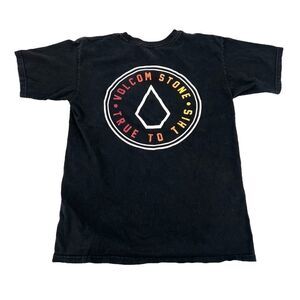 Volcom Stone True To This Mens Small t- shirt black skater Colorful Streetwear